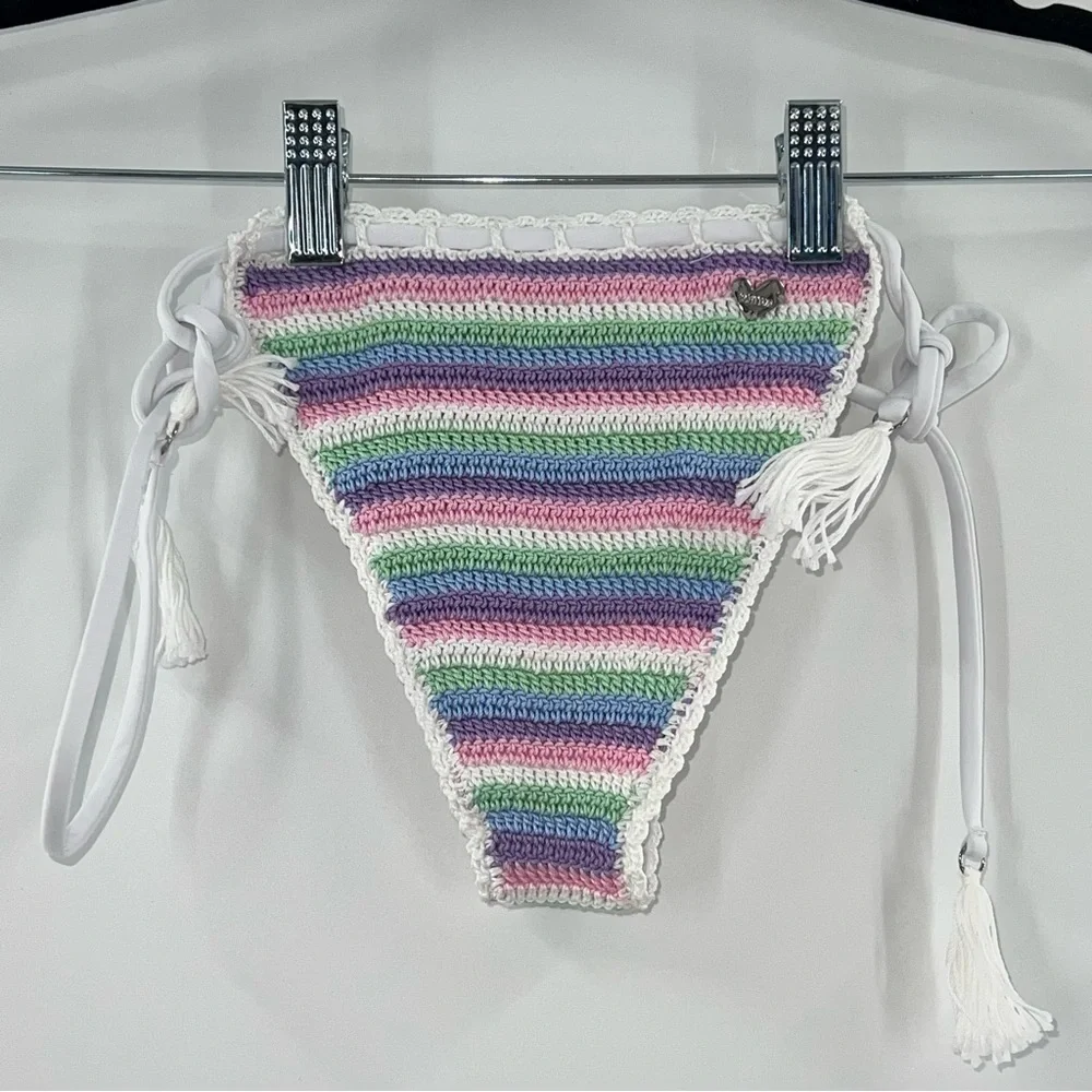 Capittana NWT Trinidad Pastel Crochet Bikini Bottom size Medium